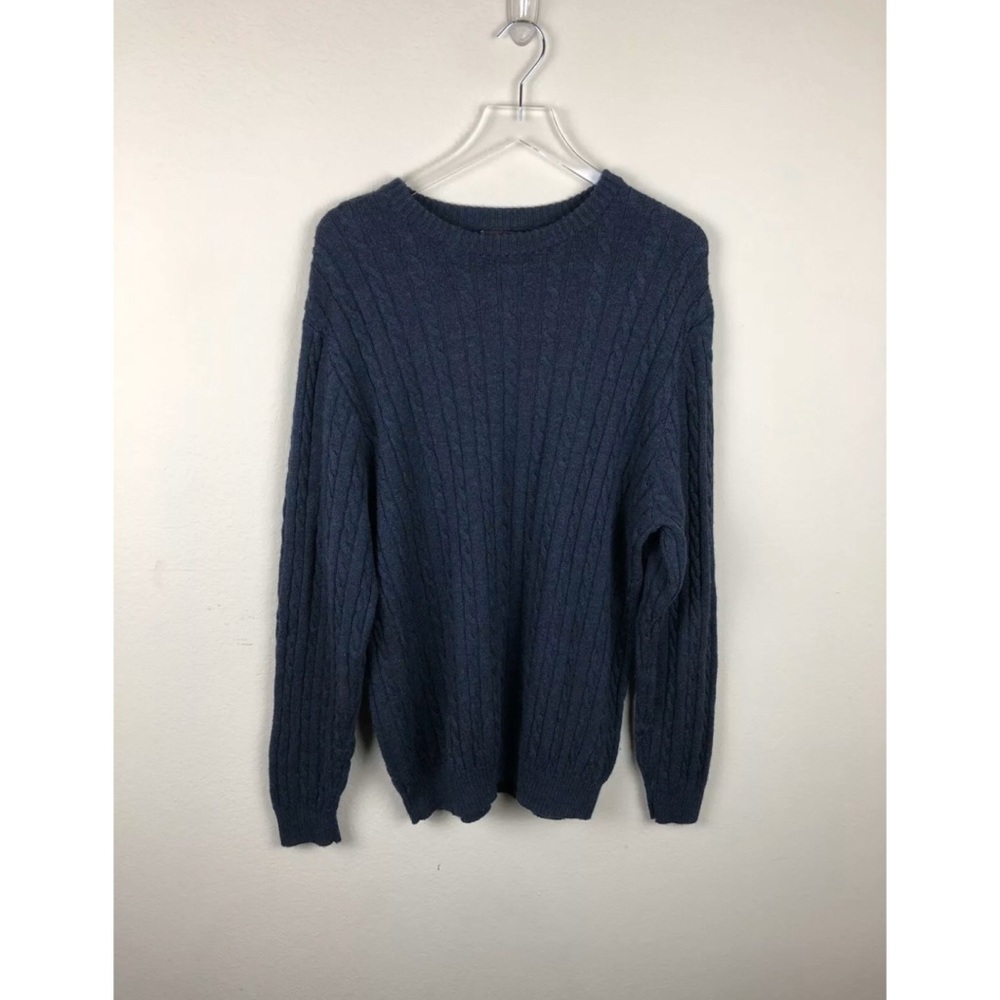 Nordstrom’s Mens Navy Blue Cable Knit Sweater Sz L